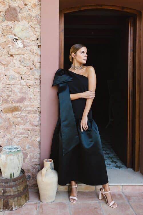 Vestido MANUELA negro (con lazo)