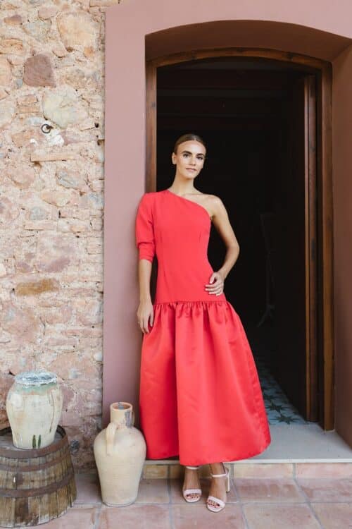Vestido MANUELA rojo (sin lazo)
