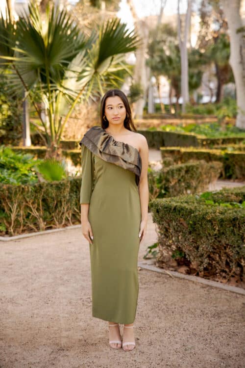 ISABEL Vestido verde musgo