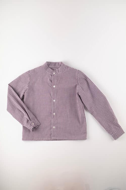 Camisa niño vichy granate