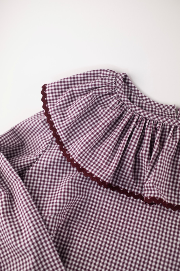 Camisa mujer vichy granate - Imagen 2