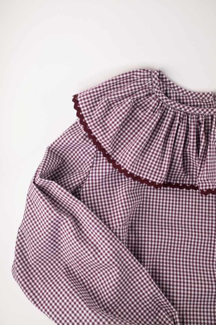 Camisa mujer vichy granate - Imagen 4