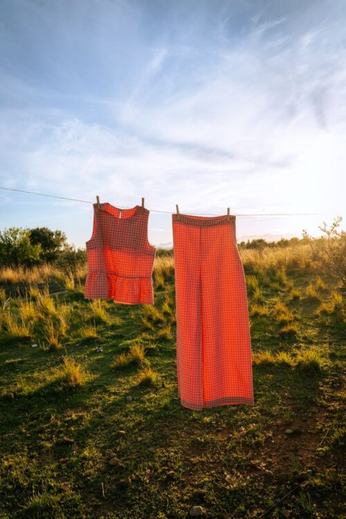 Pantalón culotte cuadros