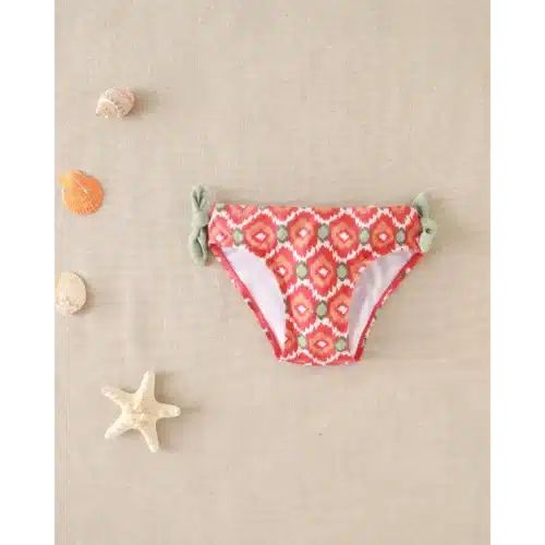 Culetín de bebe con estampado geométrico y detalle de lazos