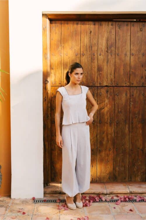Conjunto top y pantalón rayas